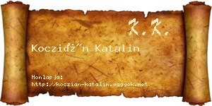 Koczián Katalin névjegykártya